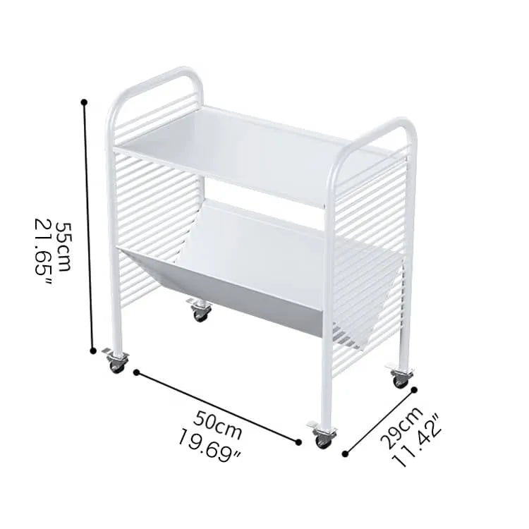 Modern White Rolling Storage Rack with Shelves - Perfect for Home and Office Organization fel-2013