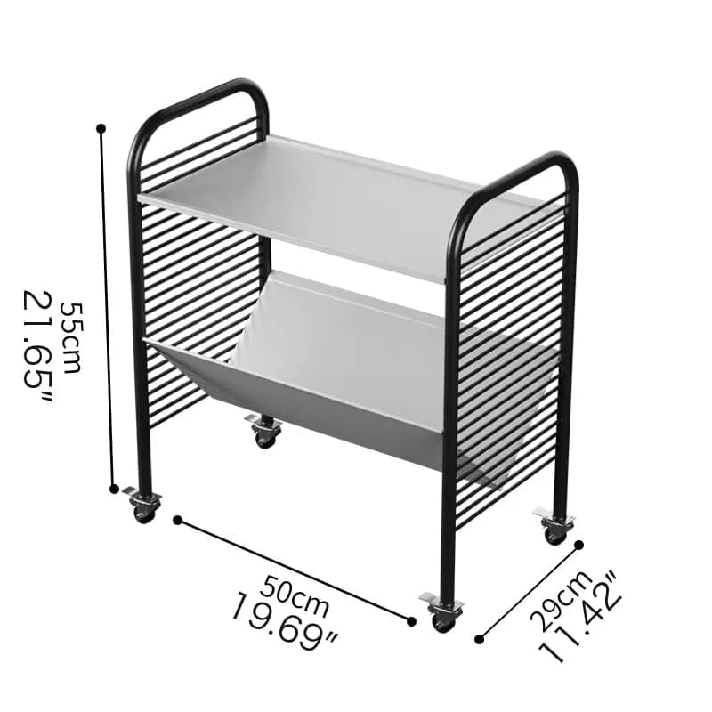 Modern White Rolling Storage Rack with Shelves - Perfect for Home and Office Organization fel-2013
