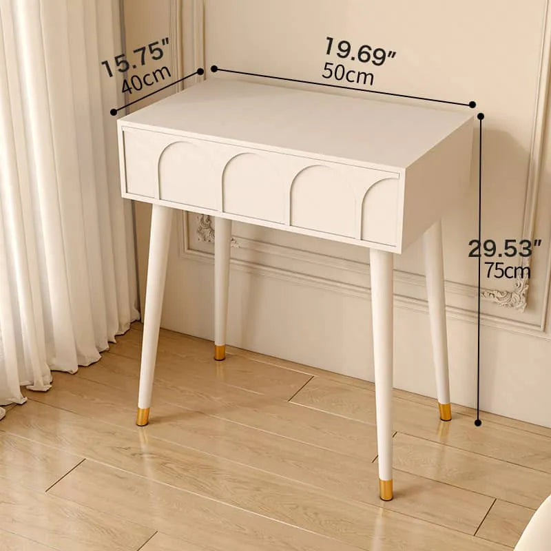 Elegant White Modern Makeup Vanity Table with Mirror and Storage Drawers fel-2022