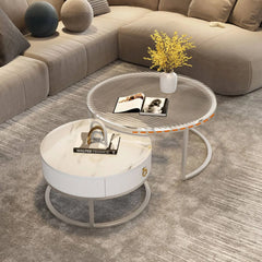 Modern Sintered Stone Glass Coffee Table - Elevate Your Living Room Décor fel-2028