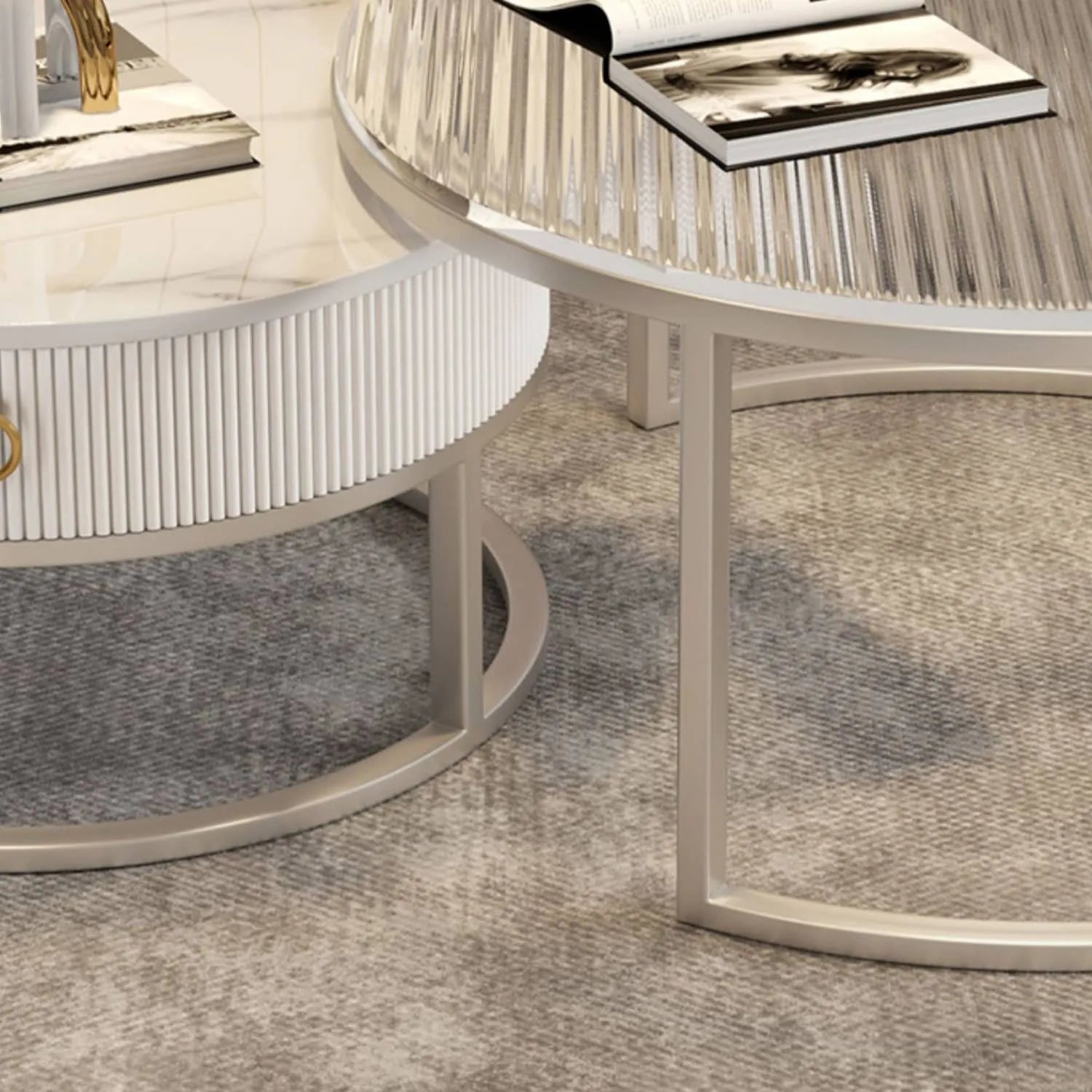 Modern Sintered Stone Glass Coffee Table - Elevate Your Living Room Décor fel-2028