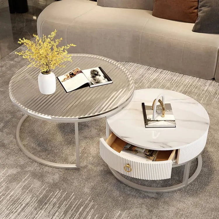 Modern Sintered Stone Glass Coffee Table - Elevate Your Living Room Décor fel-2028