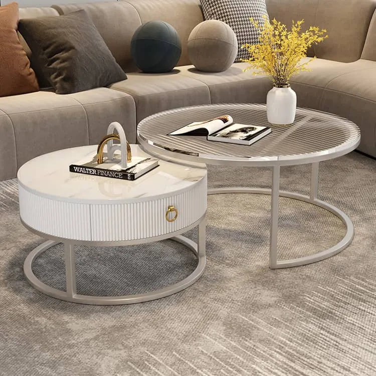 Modern Sintered Stone Glass Coffee Table - Elevate Your Living Room Décor fel-2028