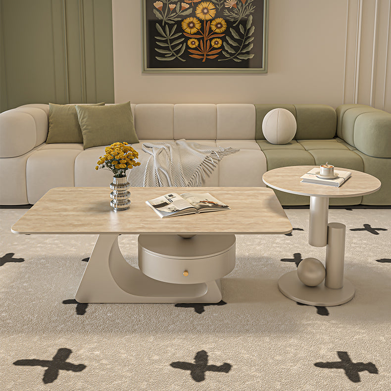 Sleek Sintered Stone Coffee Table – Modern Durable Design for Elegant Living Spaces fel-2443