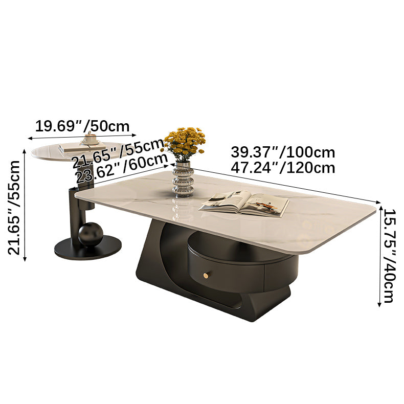 Sleek Sintered Stone Coffee Table – Modern Durable Design for Elegant Living Spaces fel-2443