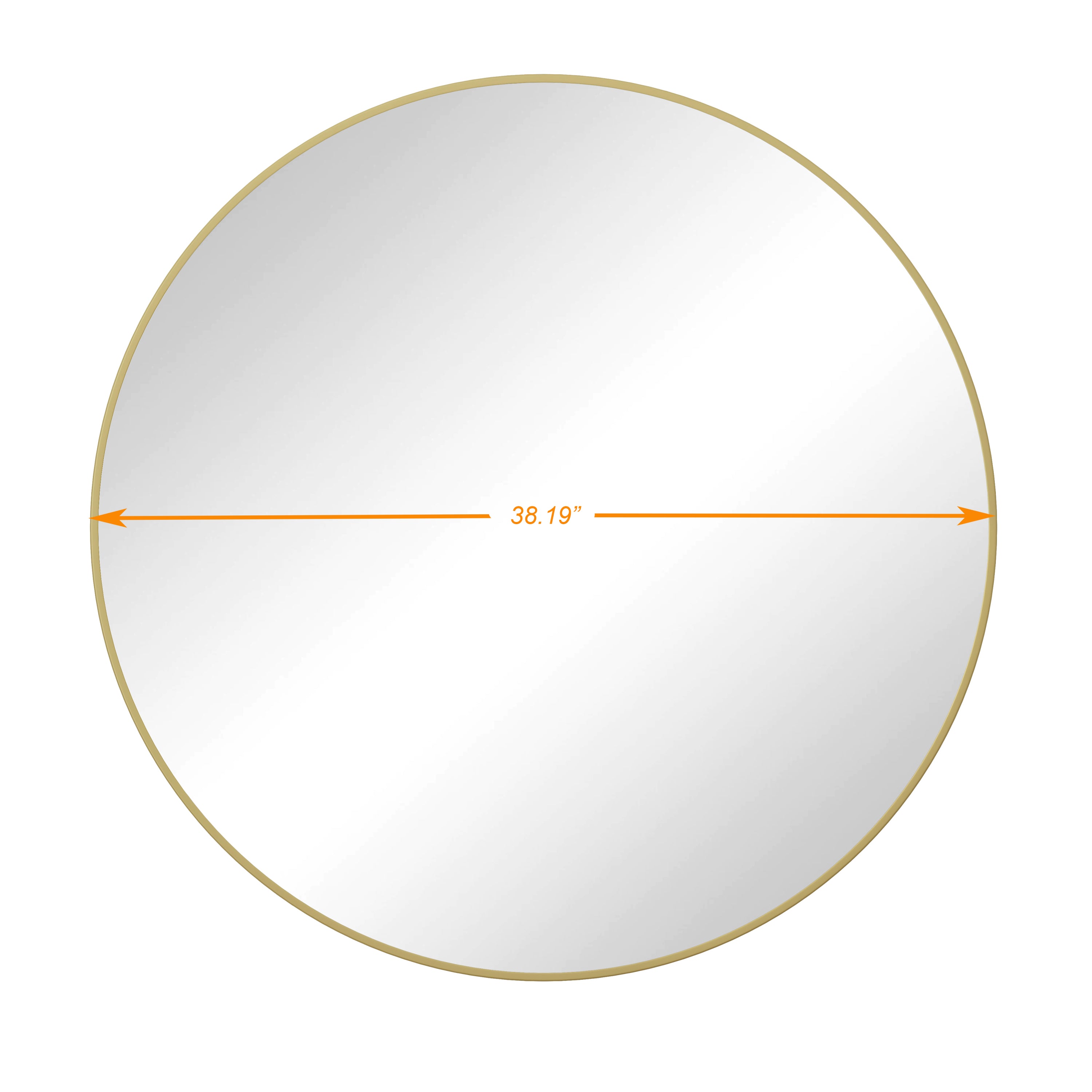 Wall Mirror 39 Inch Gold Circular Mirror Metal Framed Mirror Round Vanity Mirror Dressing Mirror, for Bathroom, Living Room, Bedroom Wall Decor