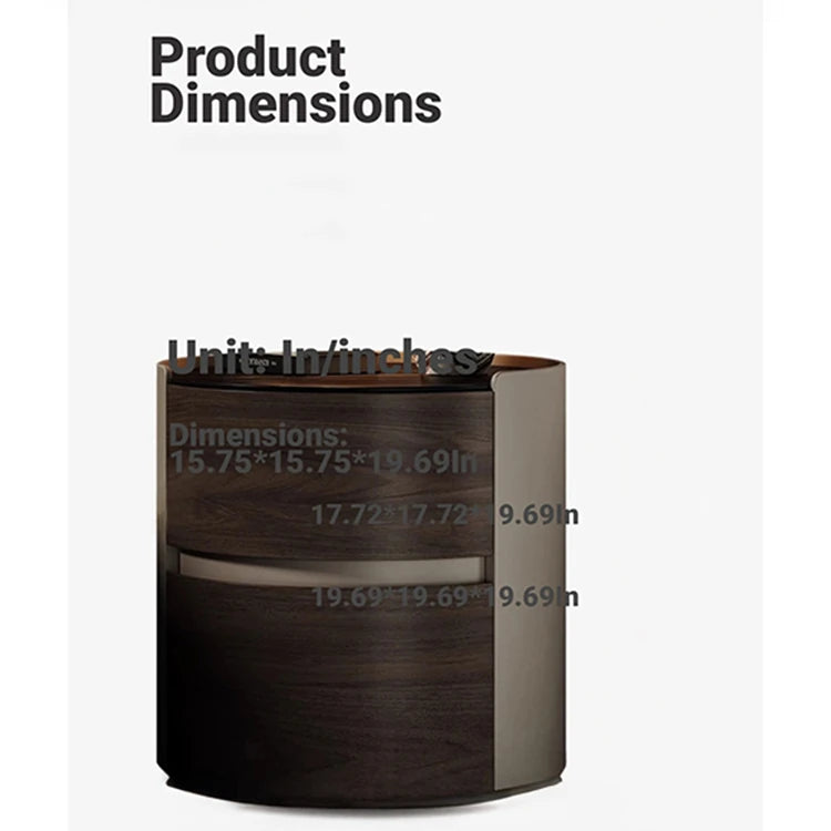 Stylish Modern Bedside Cupboard with Sintered Stone Top & PU Leather Accents - Perfect for Your Bedroom Decor fhx-4573