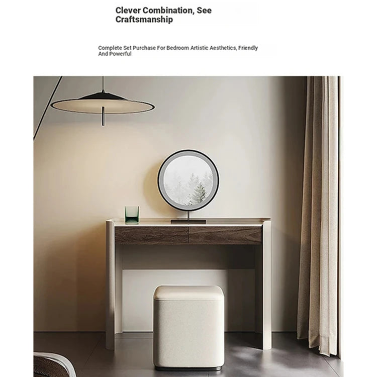 Sleek Makeup Table with Sintered Stone Top and Synthetic Leather Finish – Elegant Vanity Desk for Modern Spaces fhx-4575
