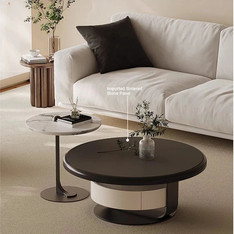 Stylish Pine Sintered Stone Coffee Table with Modern Design - Perfect for Living Room Decor fjd-4682