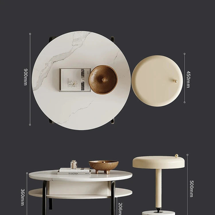 Stylish Marble and Pine Coffee Table - Modern Density Board Design for Chic Living Spaces fjd-4685