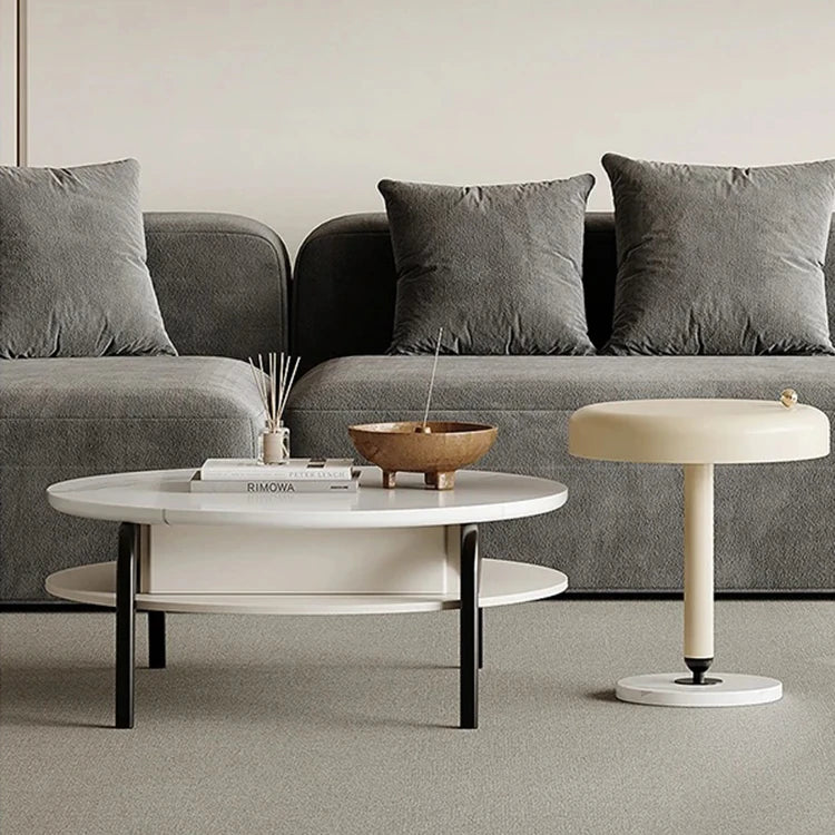 Stylish Marble and Pine Coffee Table - Modern Density Board Design for Chic Living Spaces fjd-4685