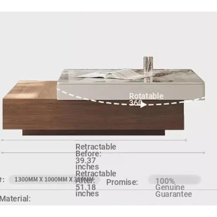 Elegant Sintered Stone Coffee Table with Modern Design - Stylish Living Room Centerpiece fjd-4687