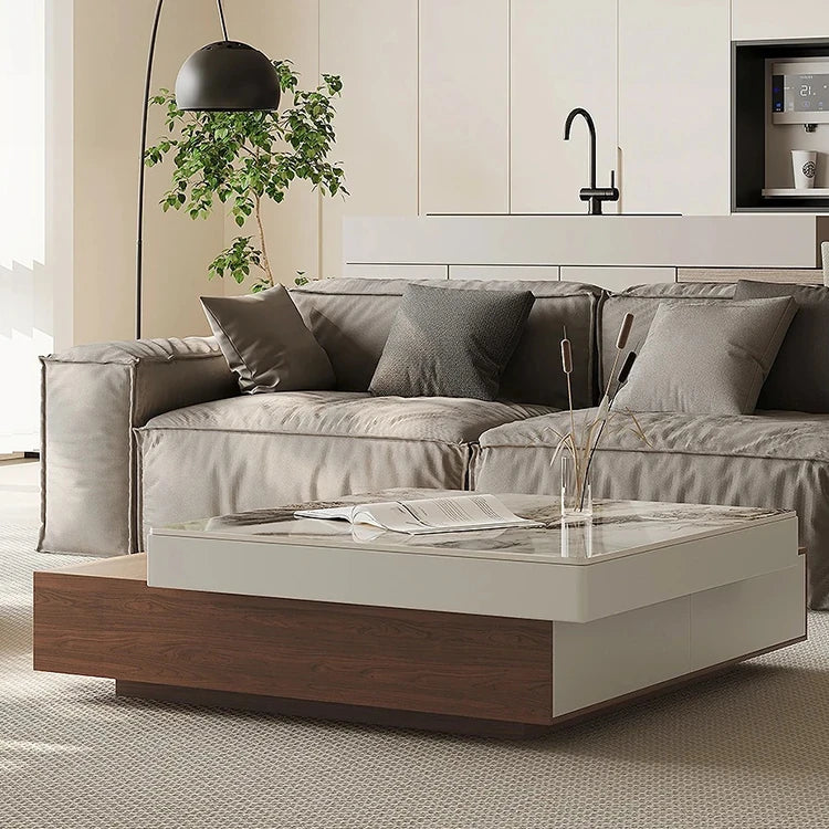 Elegant Sintered Stone Coffee Table with Modern Design - Stylish Living Room Centerpiece fjd-4687