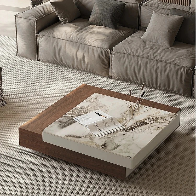 Elegant Sintered Stone Coffee Table with Modern Design - Stylish Living Room Centerpiece fjd-4687