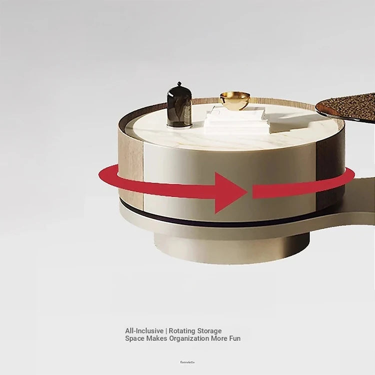 Modern Sintered Stone Coffee Table with Unique Design - Stylish Glass Top & Elegant Base fjd-4693