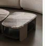Elegant Marble Coffee Table Set | Modern Density Board & Stainless Steel Design | Stylish Living Room Centerpiece fjd-4694