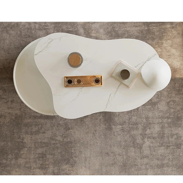 Sleek Modern Sintered Stone Pine Coffee Table with Unique Design and Storage Solutions for Contemporary Living Spaces fjd-4695