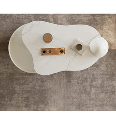 Sleek Modern Sintered Stone Pine Coffee Table with Unique Design and Storage Solutions for Contemporary Living Spaces fjd-4695