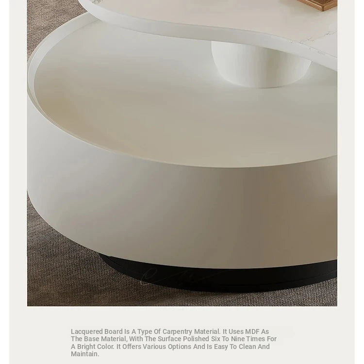 Sleek Modern Sintered Stone Pine Coffee Table with Unique Design and Storage Solutions for Contemporary Living Spaces fjd-4695