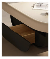 Modern Density Board Coffee Table with Solid Wood Base - Stylish Minimalist Design for Living Room fjd-4696