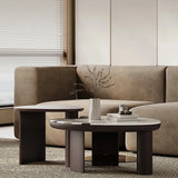 Elegant Stone and Tempered Glass Coffee Table – Modern Design for Stylish Living Rooms fjd-4697