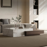 Modern Elegant Coffee Table with Sintered Stone and Pine Density Board - Stylish Centerpiece for Living Room Decor fjd-4698