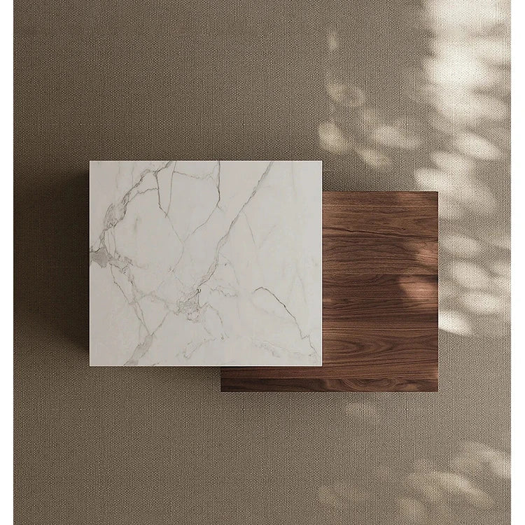 Modern Elegant Coffee Table with Sintered Stone and Pine Density Board - Stylish Centerpiece for Living Room Decor fjd-4698