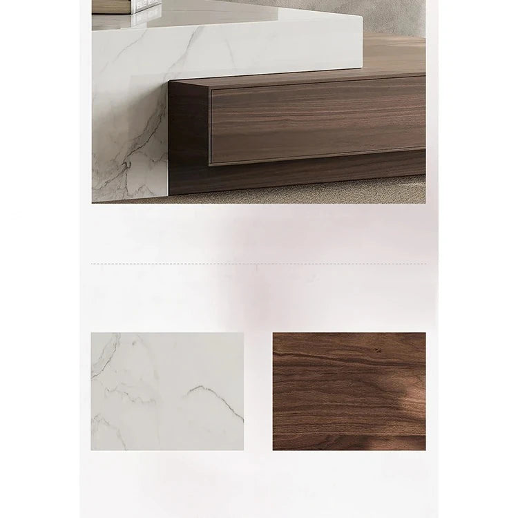 Modern Elegant Coffee Table with Sintered Stone and Pine Density Board - Stylish Centerpiece for Living Room Decor fjd-4698