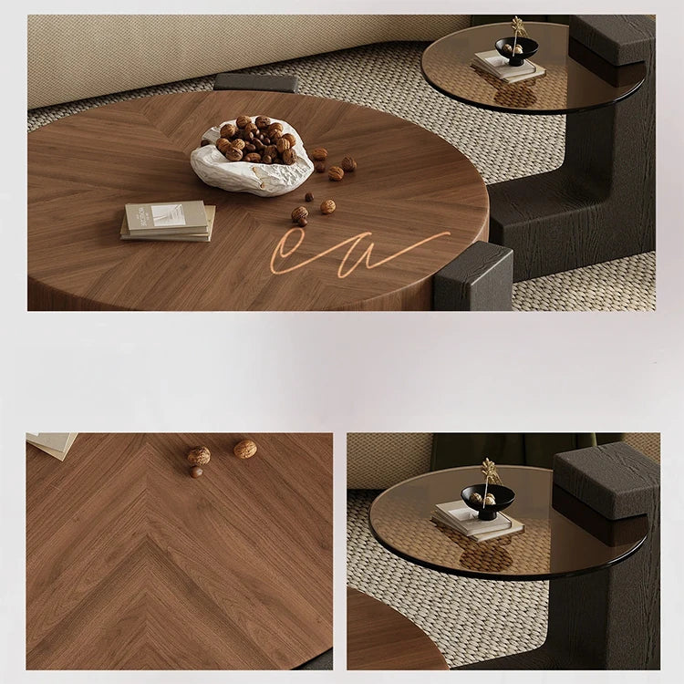 Stylish Ash Wood Coffee Table with Tempered Glass Top – Modern Centerpiece for Living Room fjd-4699