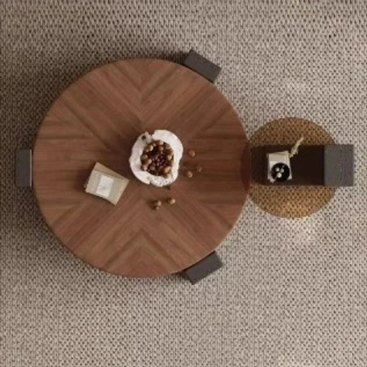 Stylish Ash Wood Coffee Table with Tempered Glass Top – Modern Centerpiece for Living Room fjd-4699