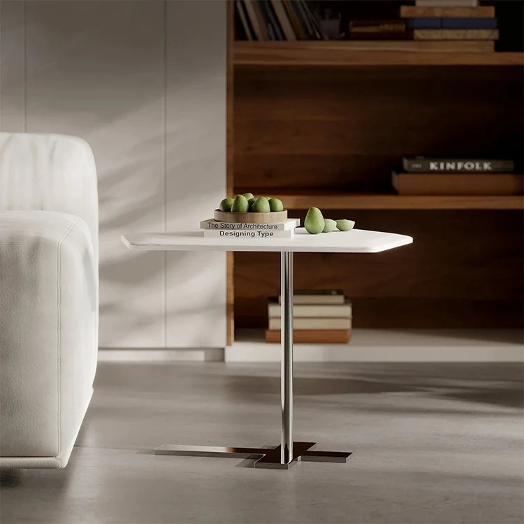 Sleek Marble Stainless Coffee Table – Modern Minimalism for Your Living Space fjd-4702