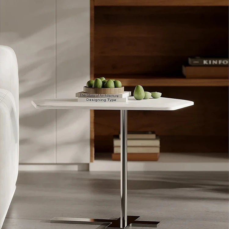 Sleek Marble Stainless Coffee Table – Modern Minimalism for Your Living Space fjd-4702