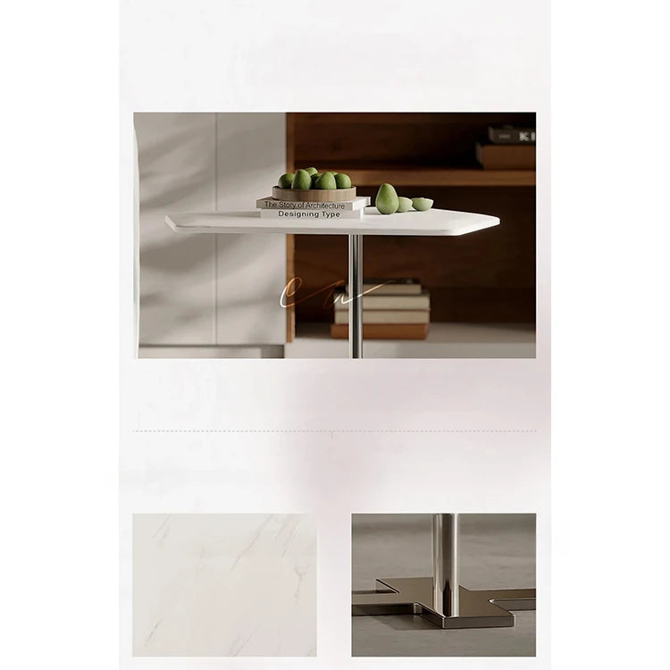 Sleek Marble Stainless Coffee Table – Modern Minimalism for Your Living Space fjd-4702