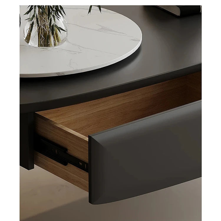 Modern Sintered Stone Coffee Table with Stainless Steel Base - Stylish Oval Design for Living Room fjd-4703