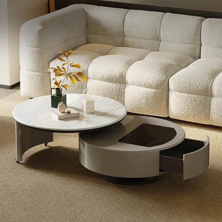 Modern Stone and Tempered Glass Coffee Table with Pine Density Board – Stylish Living Room Centerpiece fjd-4704