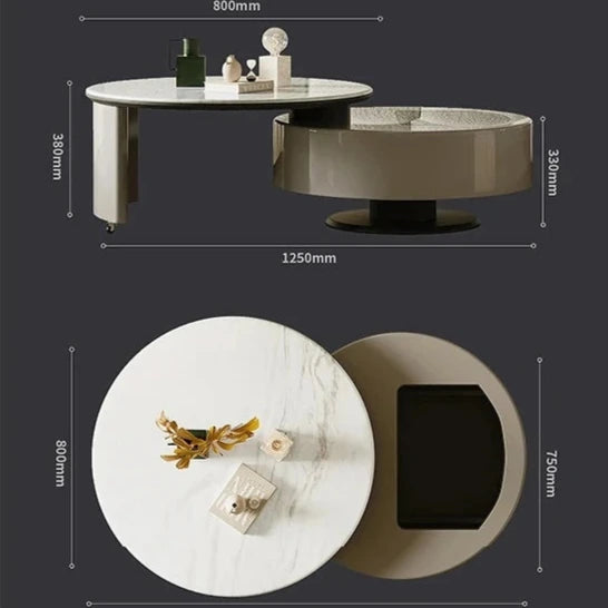 Modern Stone and Tempered Glass Coffee Table with Pine Density Board – Stylish Living Room Centerpiece fjd-4704