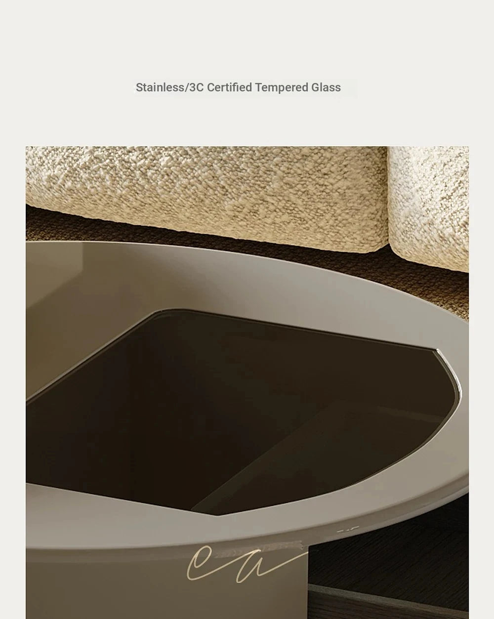 Modern Stone and Tempered Glass Coffee Table with Pine Density Board – Stylish Living Room Centerpiece fjd-4704