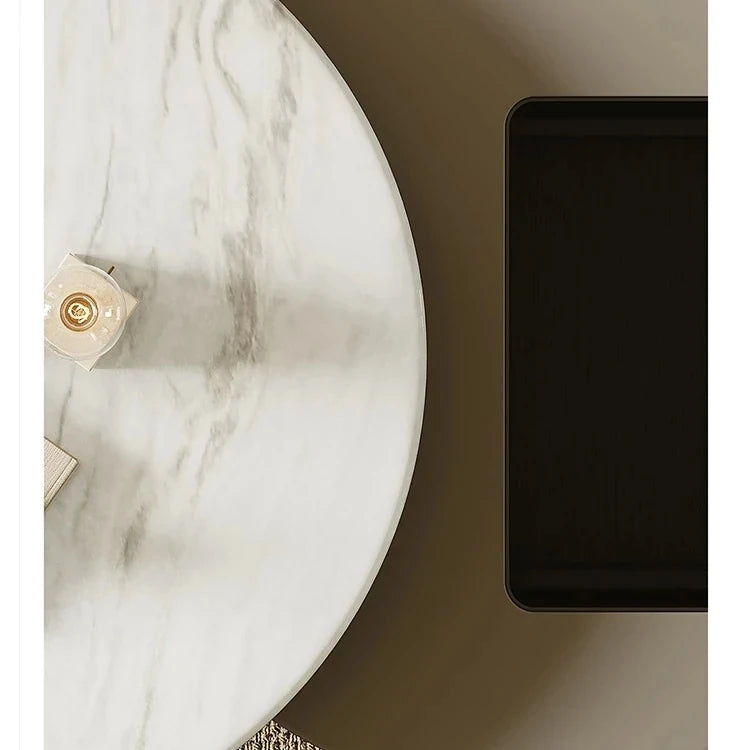 Modern Stone and Tempered Glass Coffee Table with Pine Density Board – Stylish Living Room Centerpiece fjd-4704