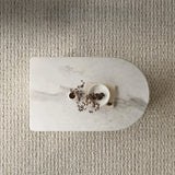 Stylish Stone Density Board Coffee Table with Storage - Modern Oval Design for Living Room fjd-4705