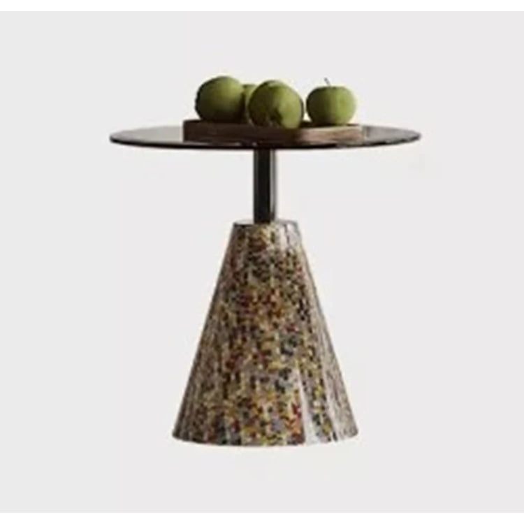 Elegant Stone and Tempered Glass Coffee Table – Modern Living Room Centerpiece fjd-4706