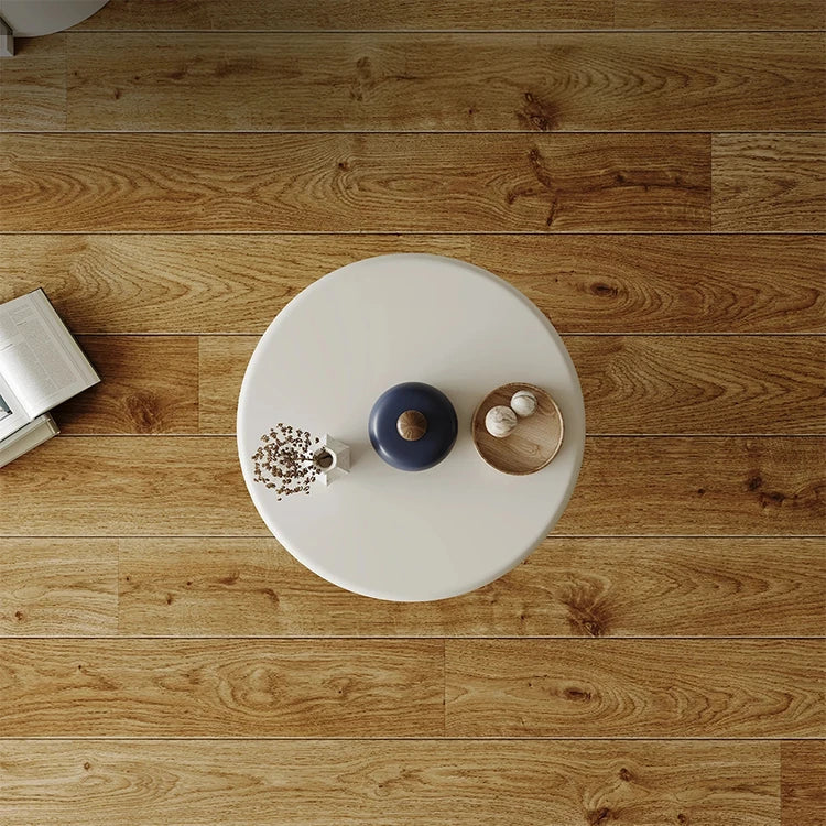 Modern Oak Coffee Table with Unique Colorful Base - Stylish Living Room Accent fjd-4707