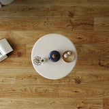 Modern Oak Coffee Table with Unique Colorful Base - Stylish Living Room Accent fjd-4707