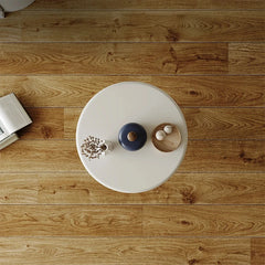 Modern Oak Coffee Table with Unique Colorful Base - Stylish Living Room Accent fjd-4707