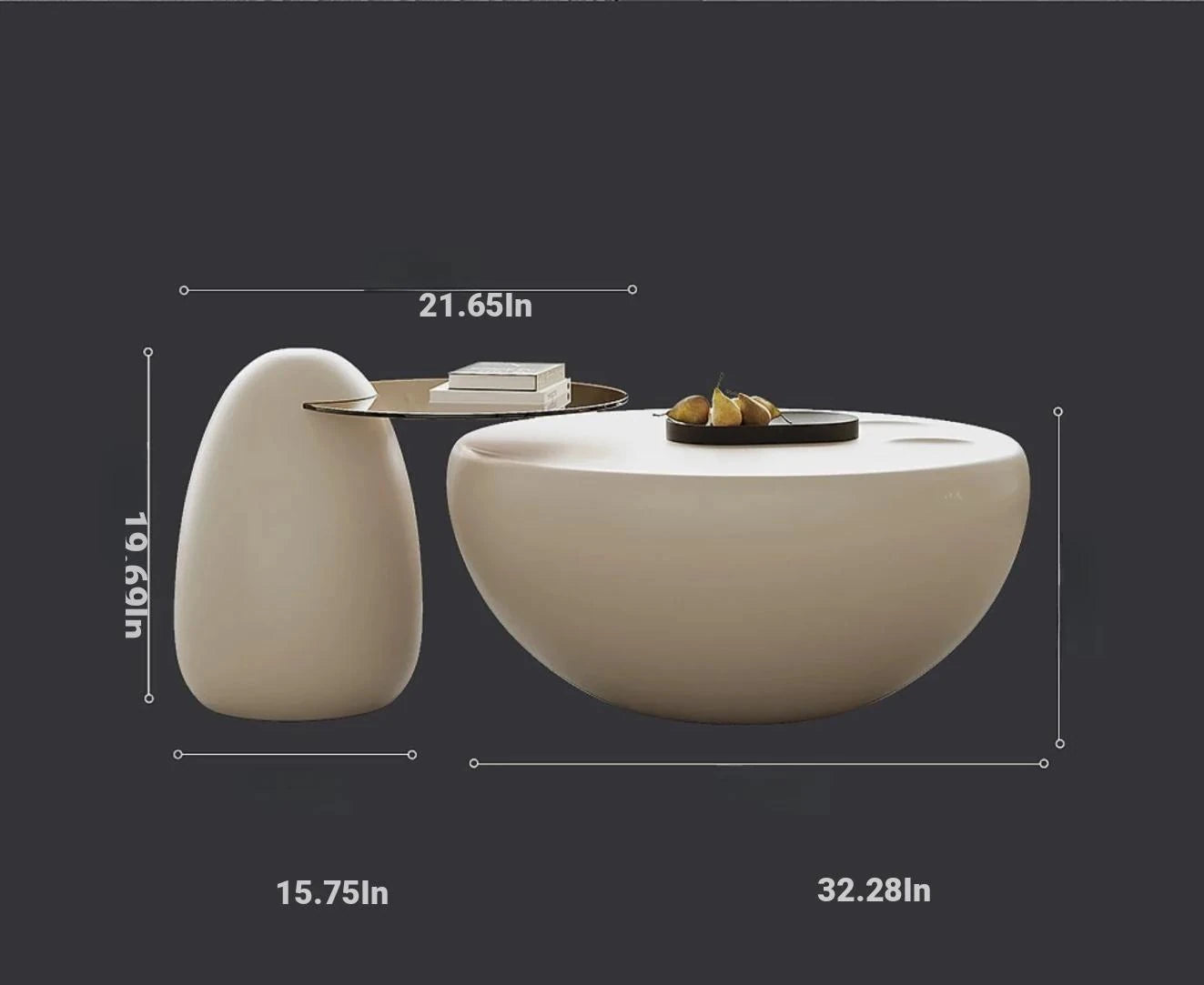 Modern Minimalist Coffee Table with GFRP Base and Tempered Glass Top – Stylish Living Room Furniture fjd-4709