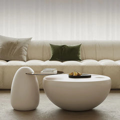 Modern Minimalist Coffee Table with GFRP Base and Tempered Glass Top – Stylish Living Room Furniture fjd-4709