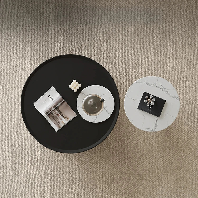 Stylish Marble and Pine Coffee Table with Sleek Stainless Accents - Modern Living Room Centerpiece fjd-4713