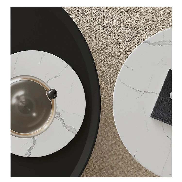 Stylish Marble and Pine Coffee Table with Sleek Stainless Accents - Modern Living Room Centerpiece fjd-4713