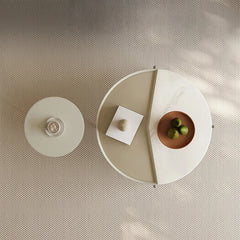 Stylish Modern Coffee Table Set with Synthetic Leather and Stone Accent - Versatile Living Room Furniture fjd-4715