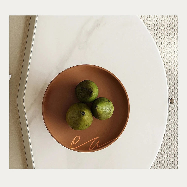 Stylish Modern Coffee Table Set with Synthetic Leather and Stone Accent - Versatile Living Room Furniture fjd-4715