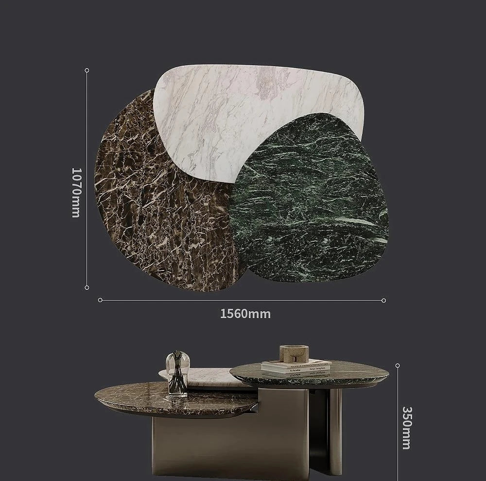 Stylish Stone Sintered Coffee Table - Modern Stainless Steel Design for Contemporary Living Rooms fjd-4716